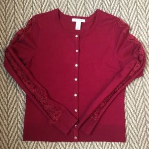 White House black market maroon cardigan